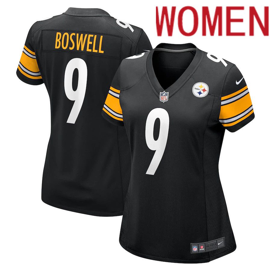 Women Pittsburgh Steelers #9 Chris Boswell Nike Black Game NFL Jersey
